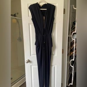 Navy Michael Kors Jumpsuit with gold zipper